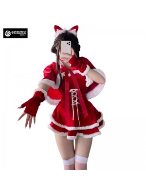 Donna Costume Babbo Natale Cosplay Hostess Discoteca Animazione Christmas HOS091